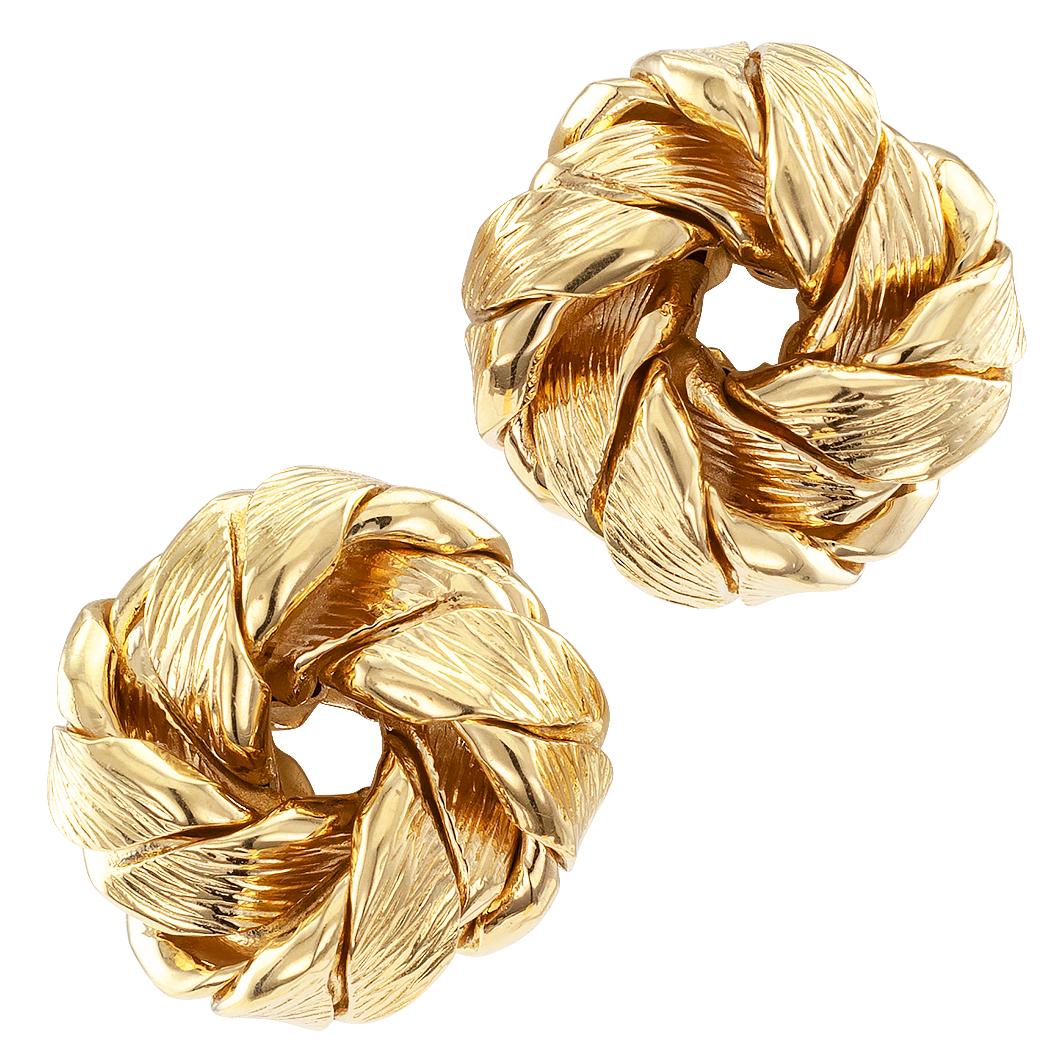 Tiffany & Co. Round Gold Knot Ear Clips