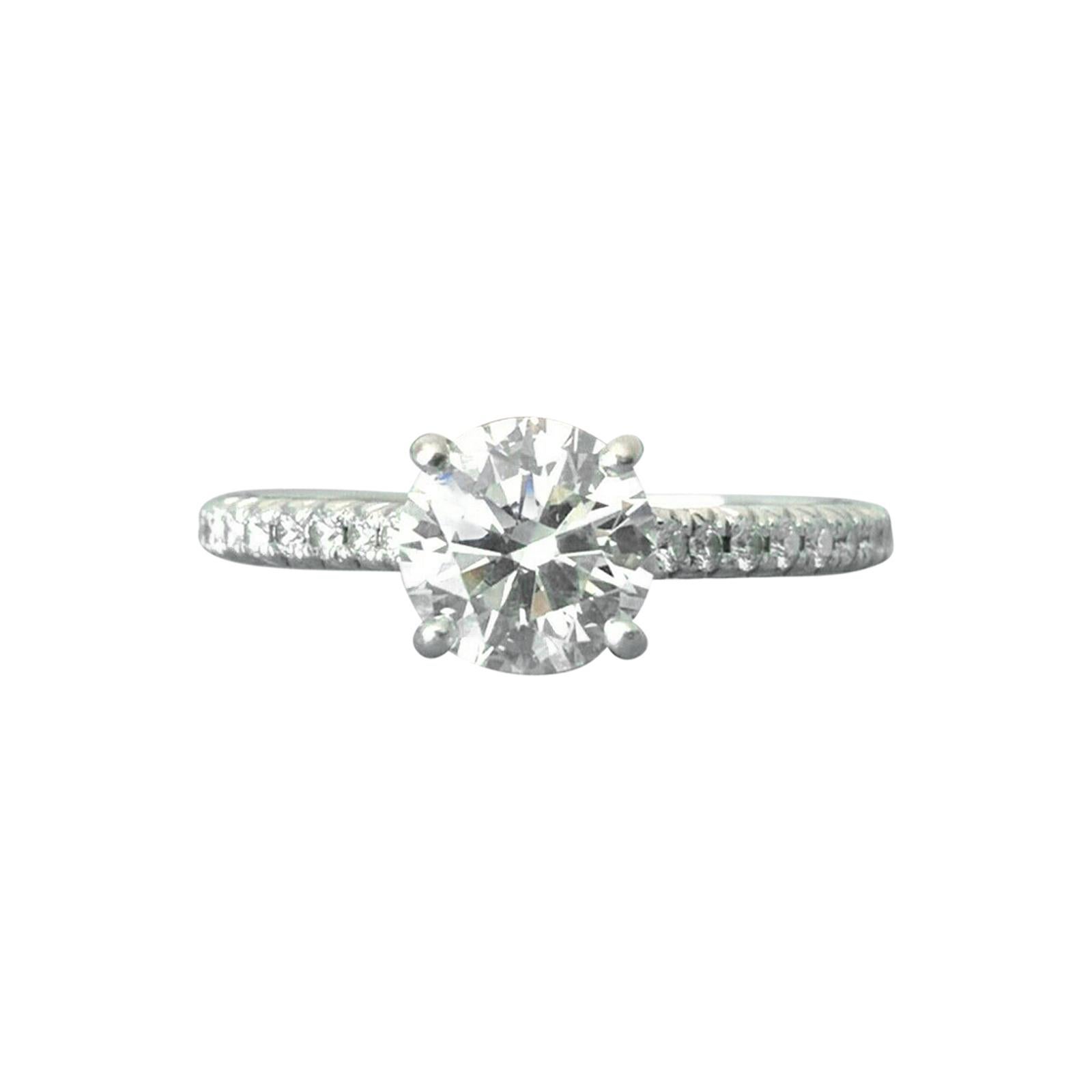 Tiffany and Co. Round Novo Platinum Diamond Ring 1.02 Carat H VS1 3 ...