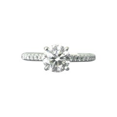 Tiffany & Co. Round Novo Platinum Diamond Ring 1.02 Carat H VS1 3 Excellent Cut
