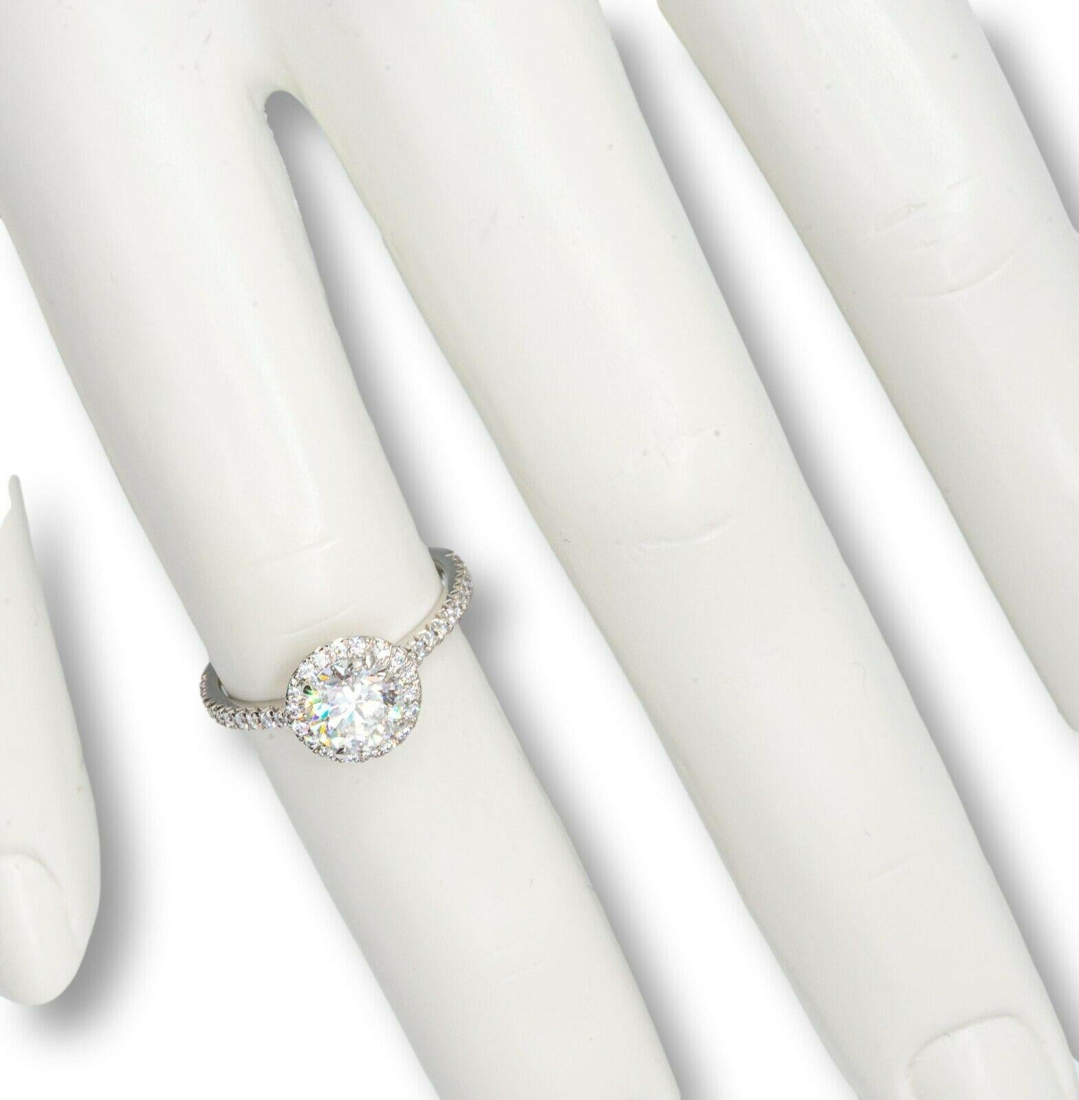 Tiffany & Co. Round Soleste Diamond Engagement Ring 1.32Cts Total EVVS2 Platinum 3