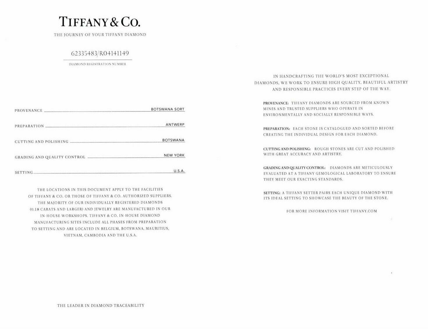 Tiffany & Co. Round Soleste Diamond Engagement Ring 1.32Cts Total EVVS2 Platinum 2