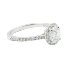Tiffany & Co. Round Soleste Diamond Engagement Ring 1.32Cts Total EVVS2 Platinum