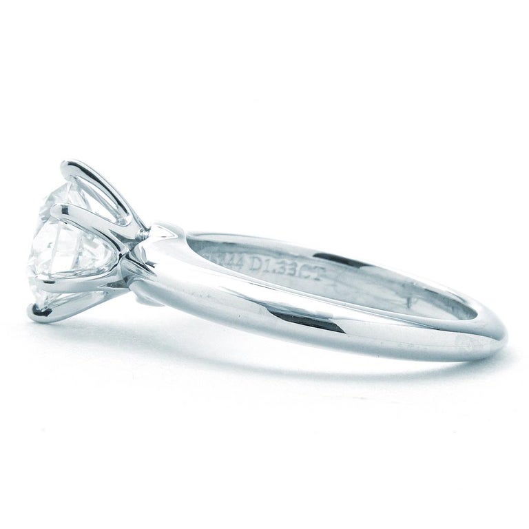 Tiffany and Co. Round Solitaire Engagement Ring 1.33 Carat HVS1 For ...
