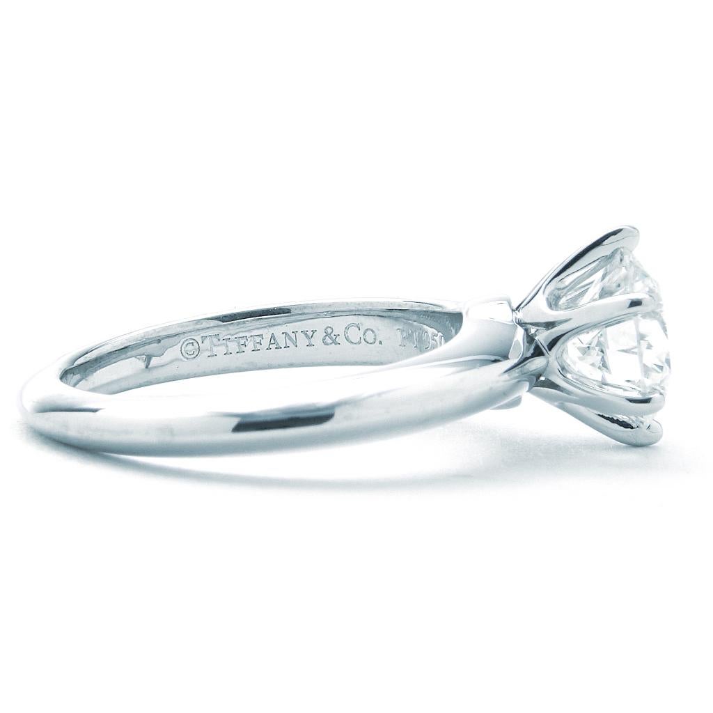 Modern Tiffany & Co. Round Solitaire Engagement Ring 1.33 Carat HVS1 For Sale