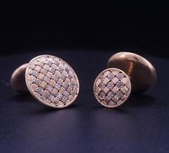 Tiffany & Co. Round Two Tone 18k Gold Cufflinks