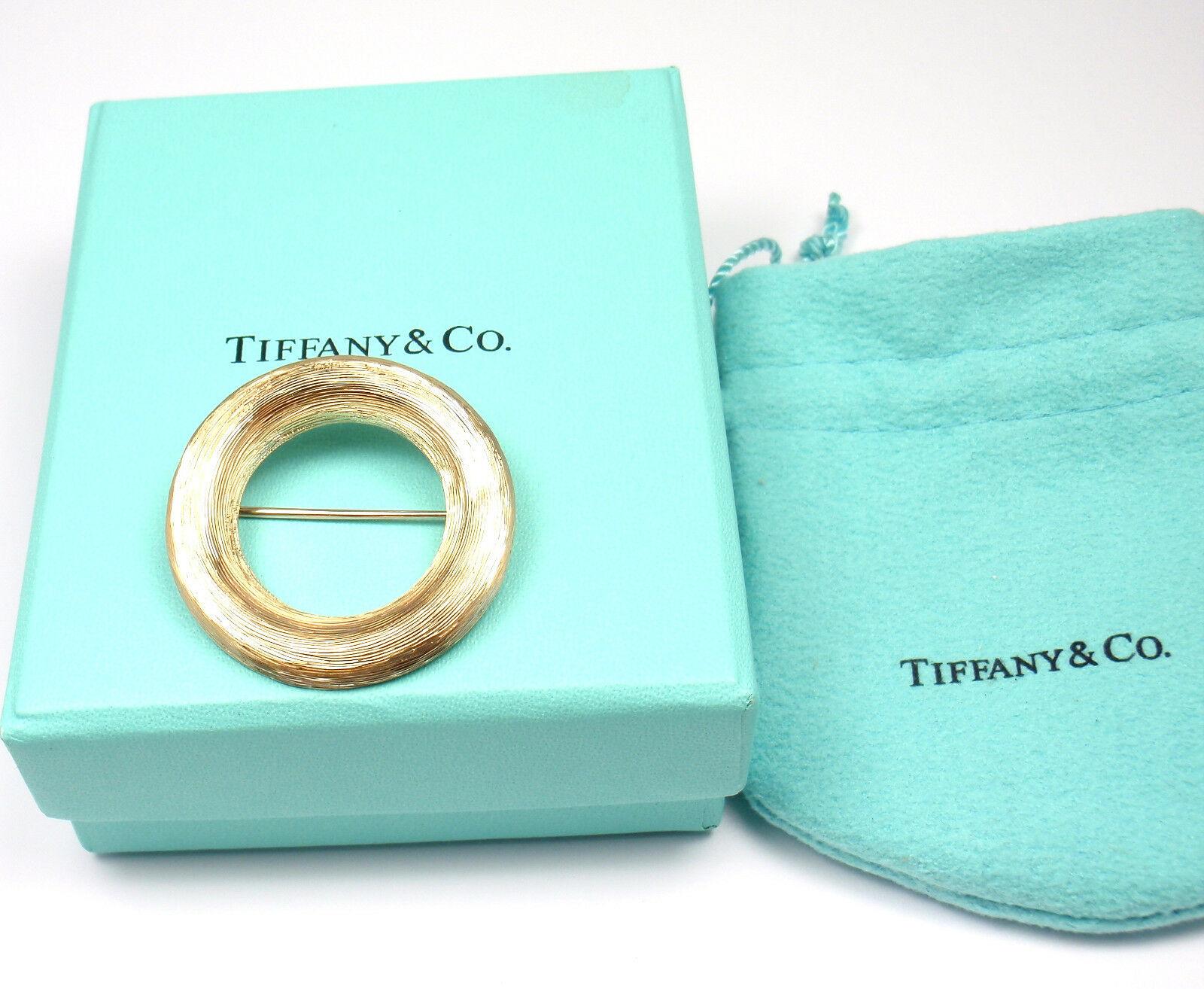 Tiffany & Co. Round Yellow Gold Pin Brooch In Excellent Condition In Holland, PA