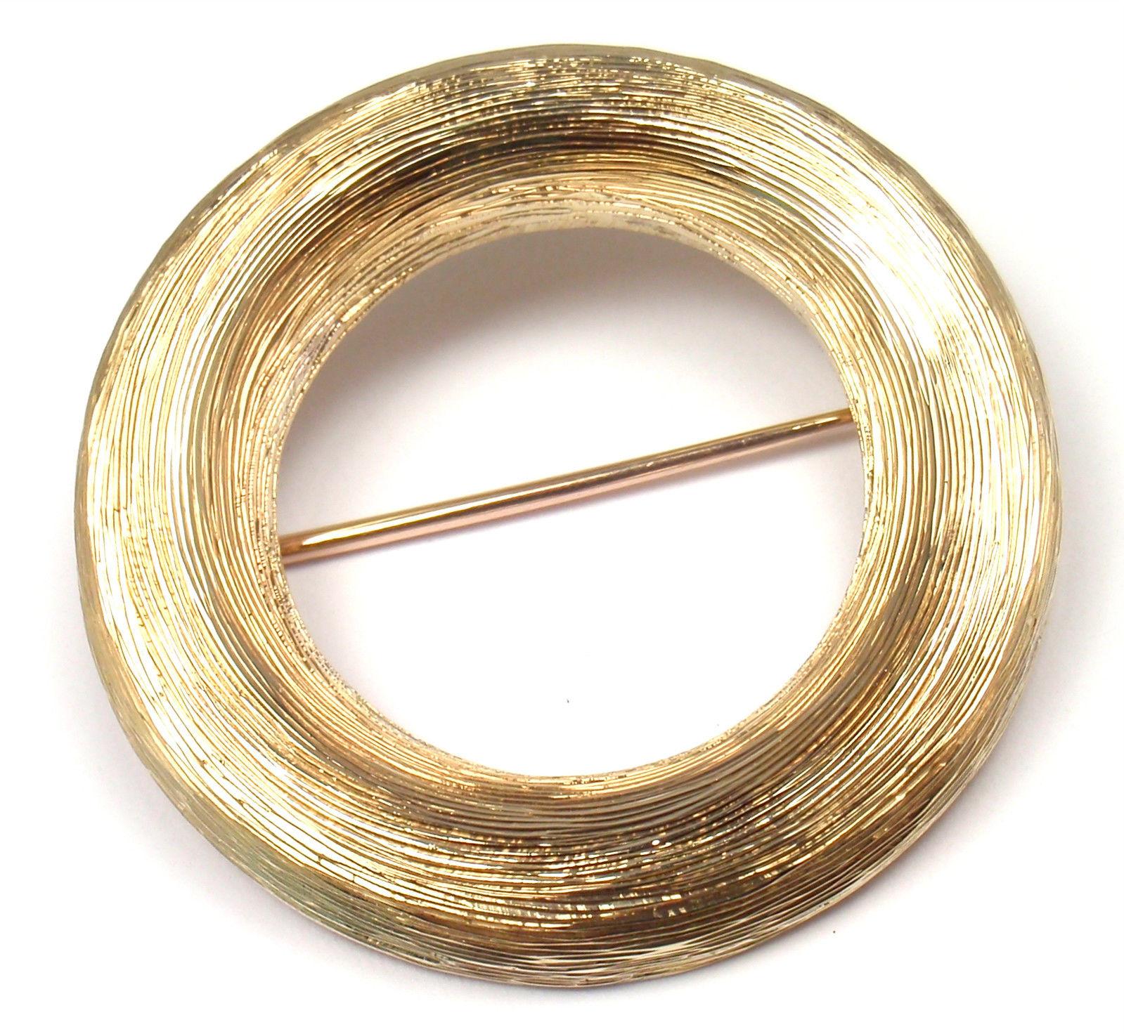 Tiffany & Co. Round Yellow Gold Pin Brooch 3