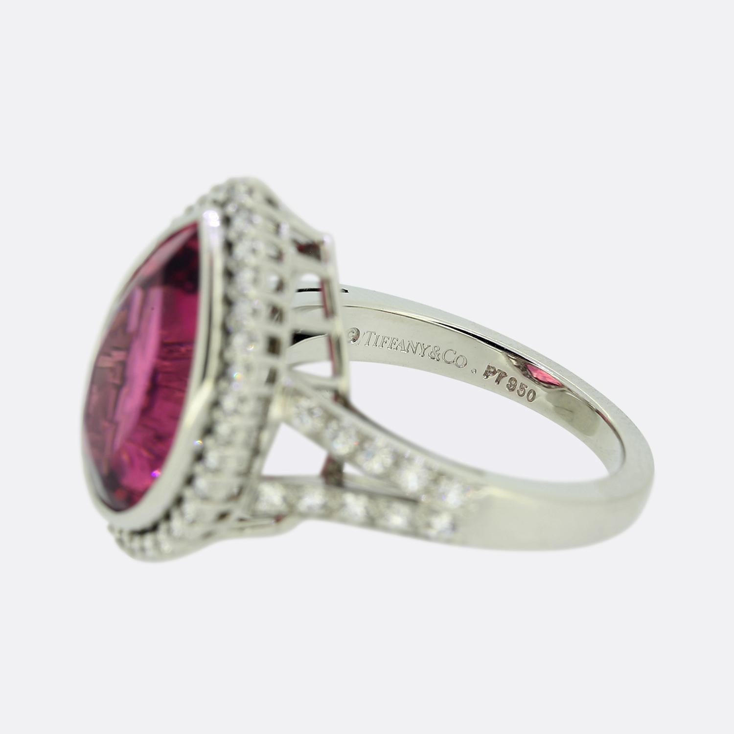 da uomo o donna Tiffany & Co. Anello con rubellite e diamanti in vendita
