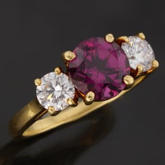 TIFFANY & CO. Rubellite Diamond Yellow Gold Ring