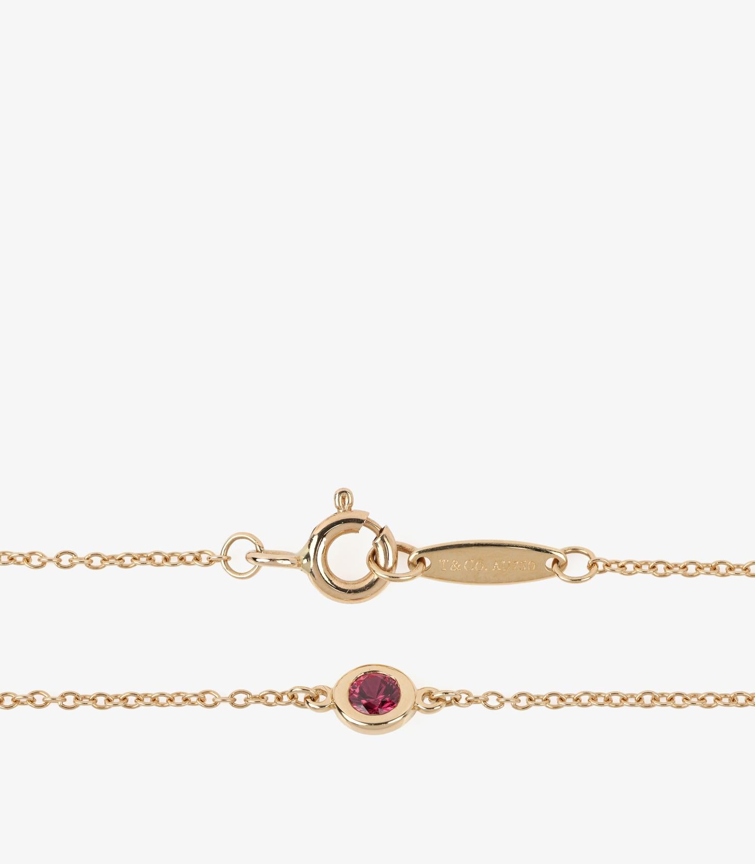 Taille brillant Tiffany & Co. Bracelet en or jaune 18ct Ruby Colour by the Yard en vente