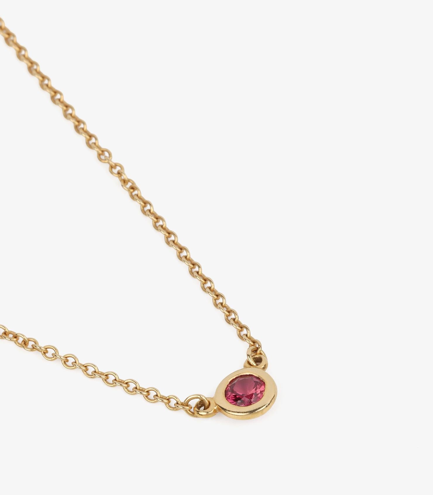 Taille brillant Tiffany & Co. Pendentif Rubis en or jaune 18ct Colour by the Yard en vente