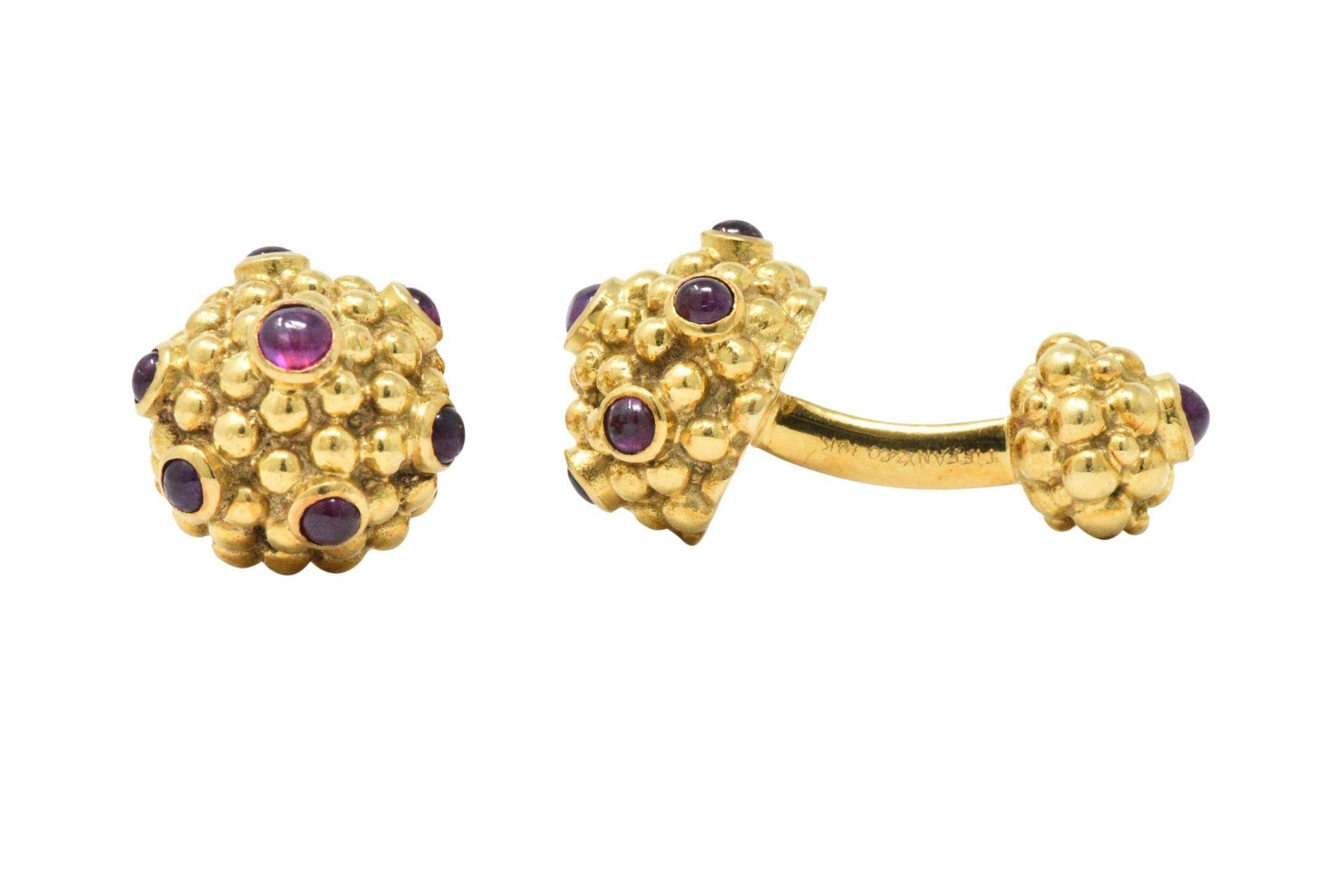 Women's or Men's Tiffany & Co. Ruby and 18 Karat Gold Cufflinks