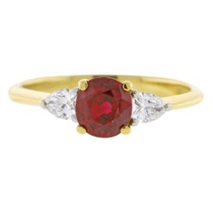 Tiffany & Co. Ruby and Daimond Three-Stone Ring