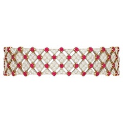Tiffany & Co. Ruby and Diamond Bracelet in Platinum and 18K Gold