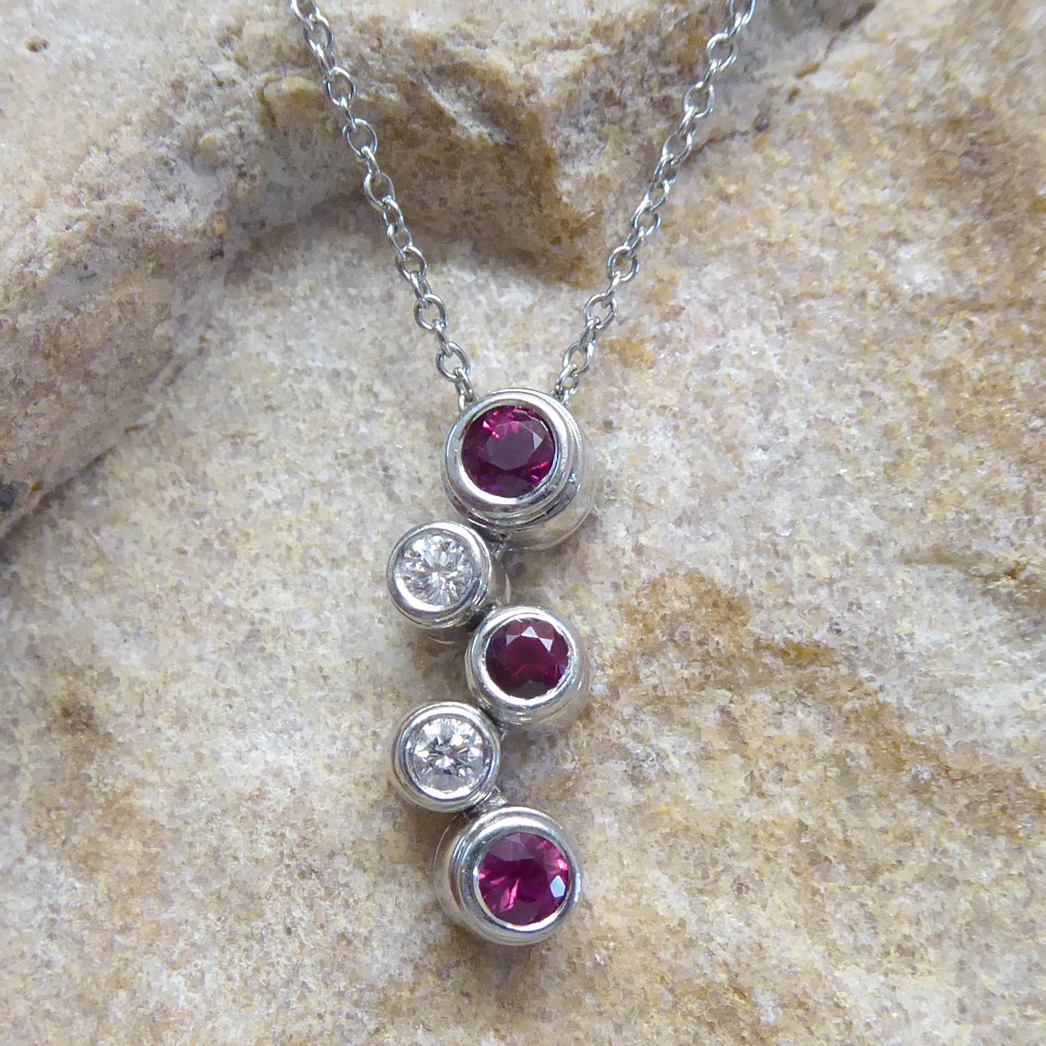 Tiffany & Co. Ruby and Diamond Bubble Pendant, Platinum In Good Condition In Yorkshire, West Yorkshire