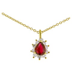 Tiffany & Co. Ruby and Diamond Pendant Necklace