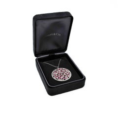 Tiffany & Co. Ruby and Diamond Platinum Cobblestone Medallion Pendant Necklace