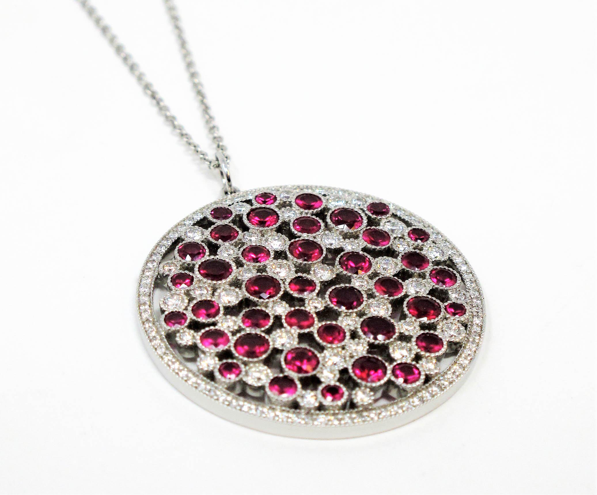 tiffany ruby diamond heart necklace