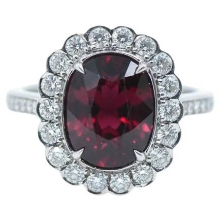 Tiffany & Co. Anello in platino con rubino e diamante in vendita