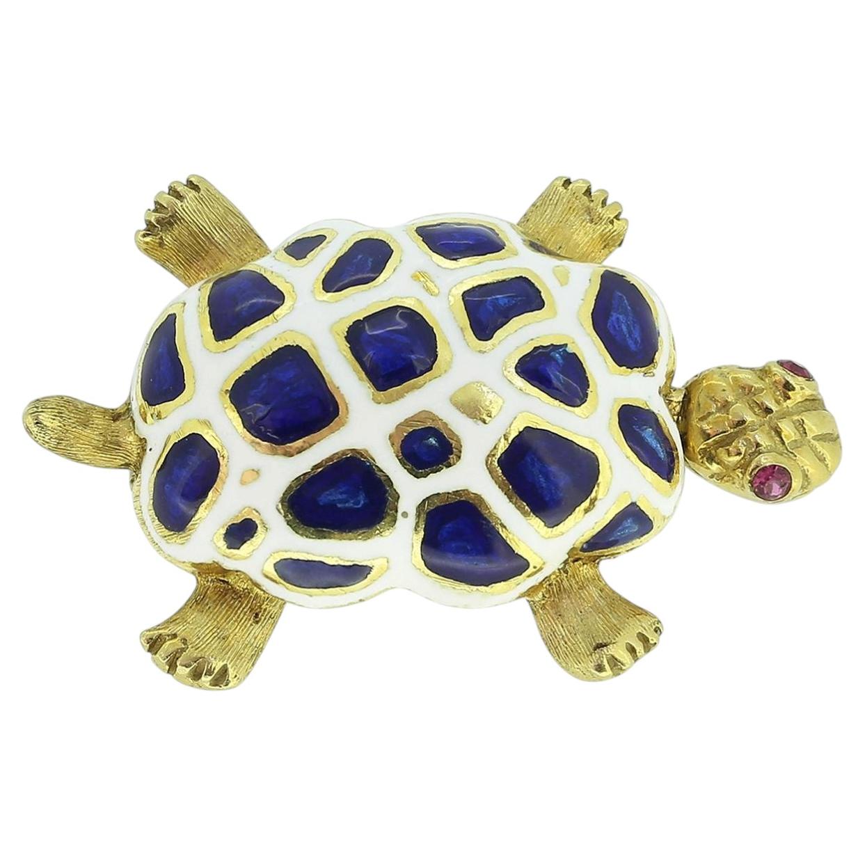 Tiffany & Co. Broche Tortuga de Rubí y Esmalte