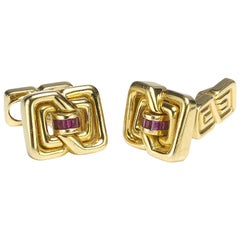 Tiffany & Co. Ruby and Gold Cufflinks