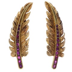 Tiffany & Co. Ruby and Gold Earclips