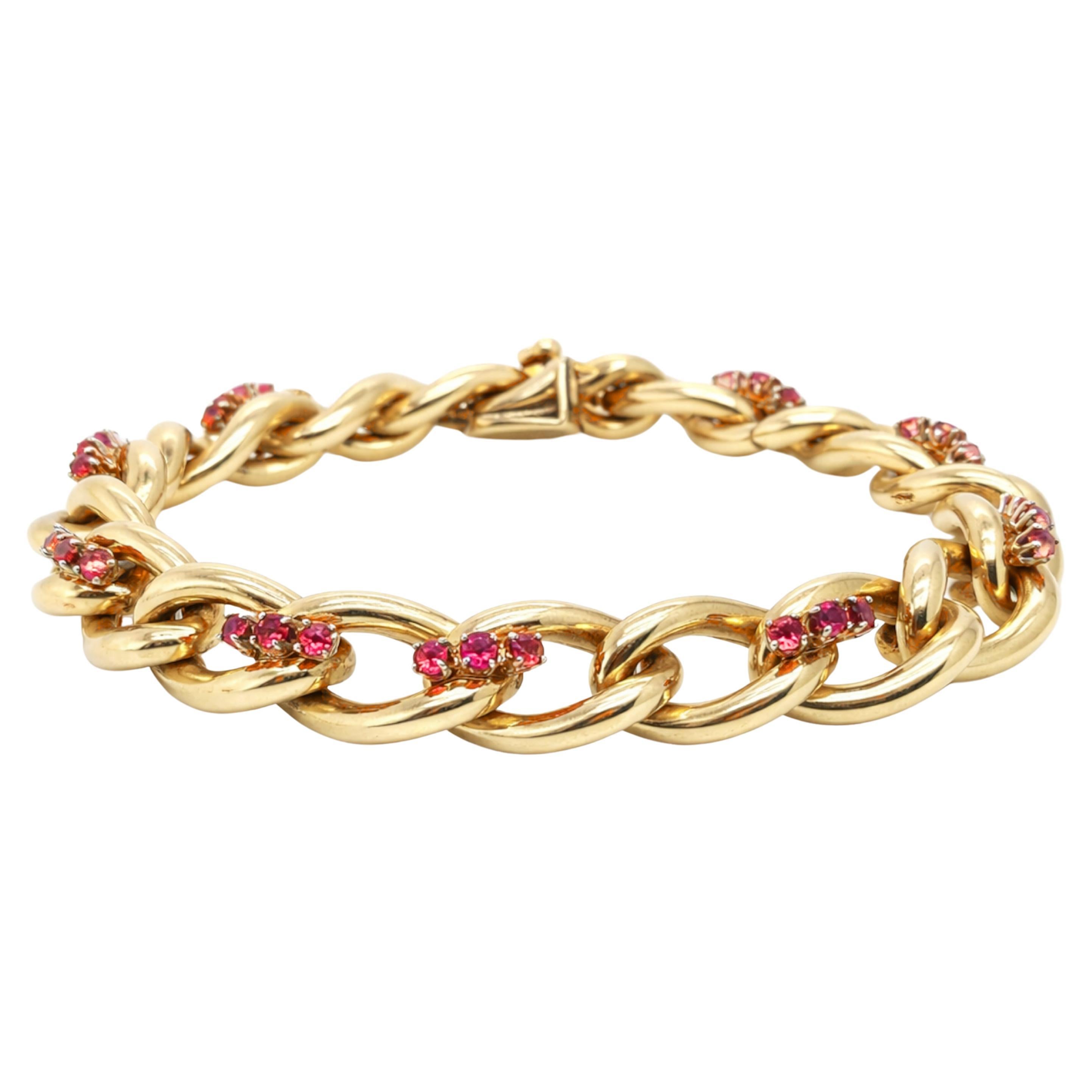 Tiffany 
Co. Ruby Chain Link Bracelet