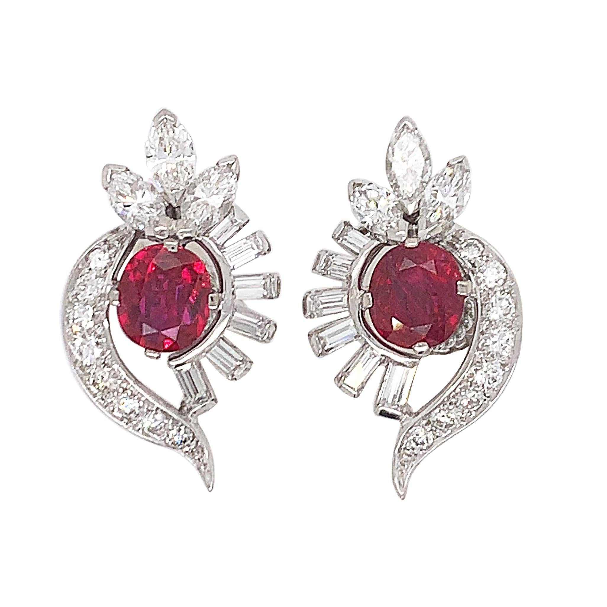 Tiffany & Co. Ruby Diamond Earclips
