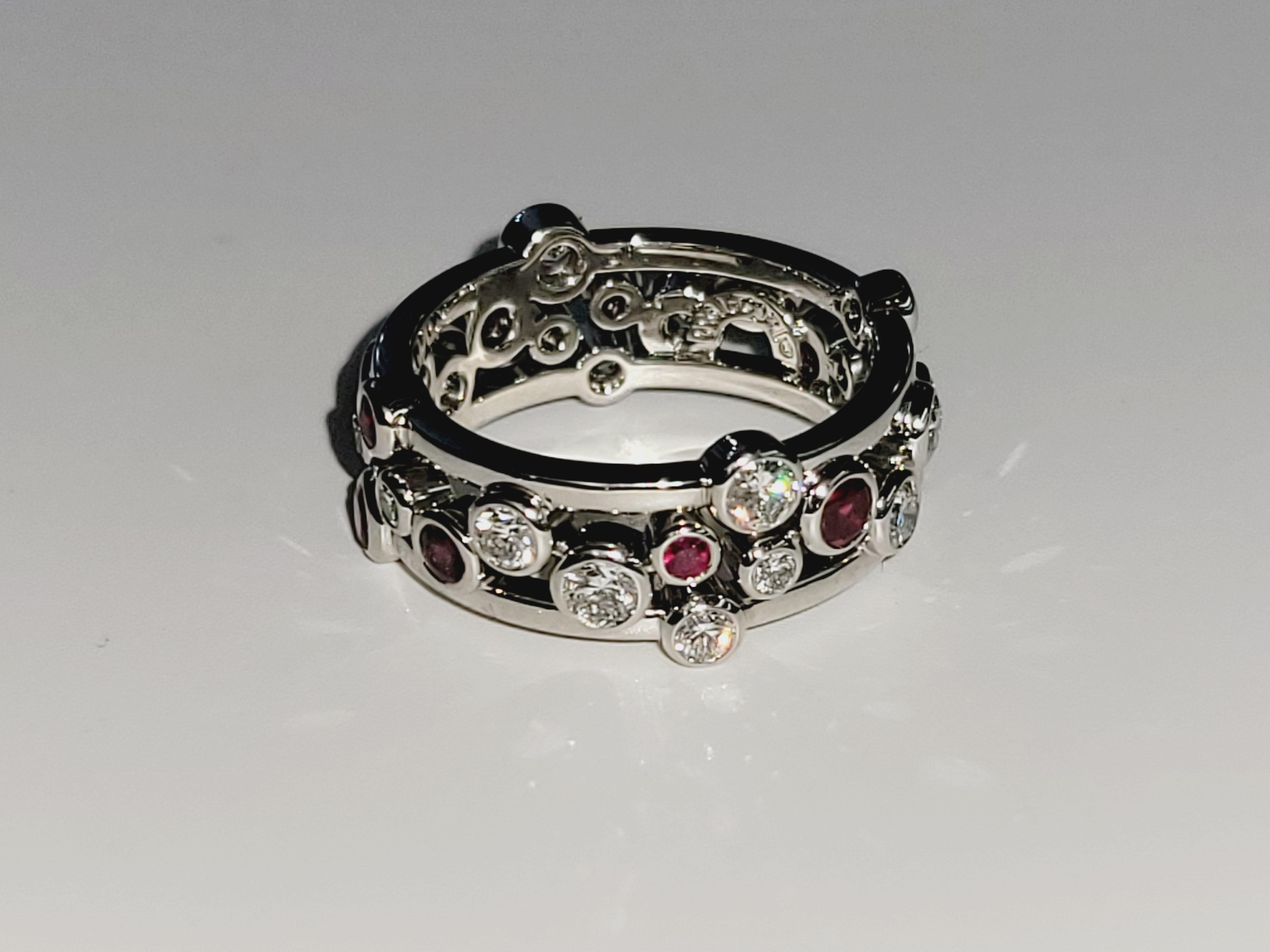 Brand Tiffany & co
Type ring
Condition pre-owned
Ring size 6 3/4
Stones, diamond, ruby
Diamond color, clarity  F-G, vs
Carat weight 1.6ct
Metal 950 platinum