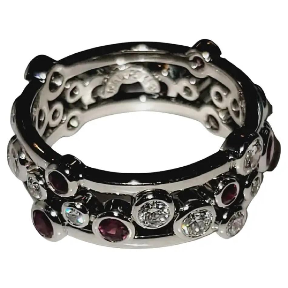Women's TIFFANY & CO. Ruby Diamond Platinum Bubbles Band Ring