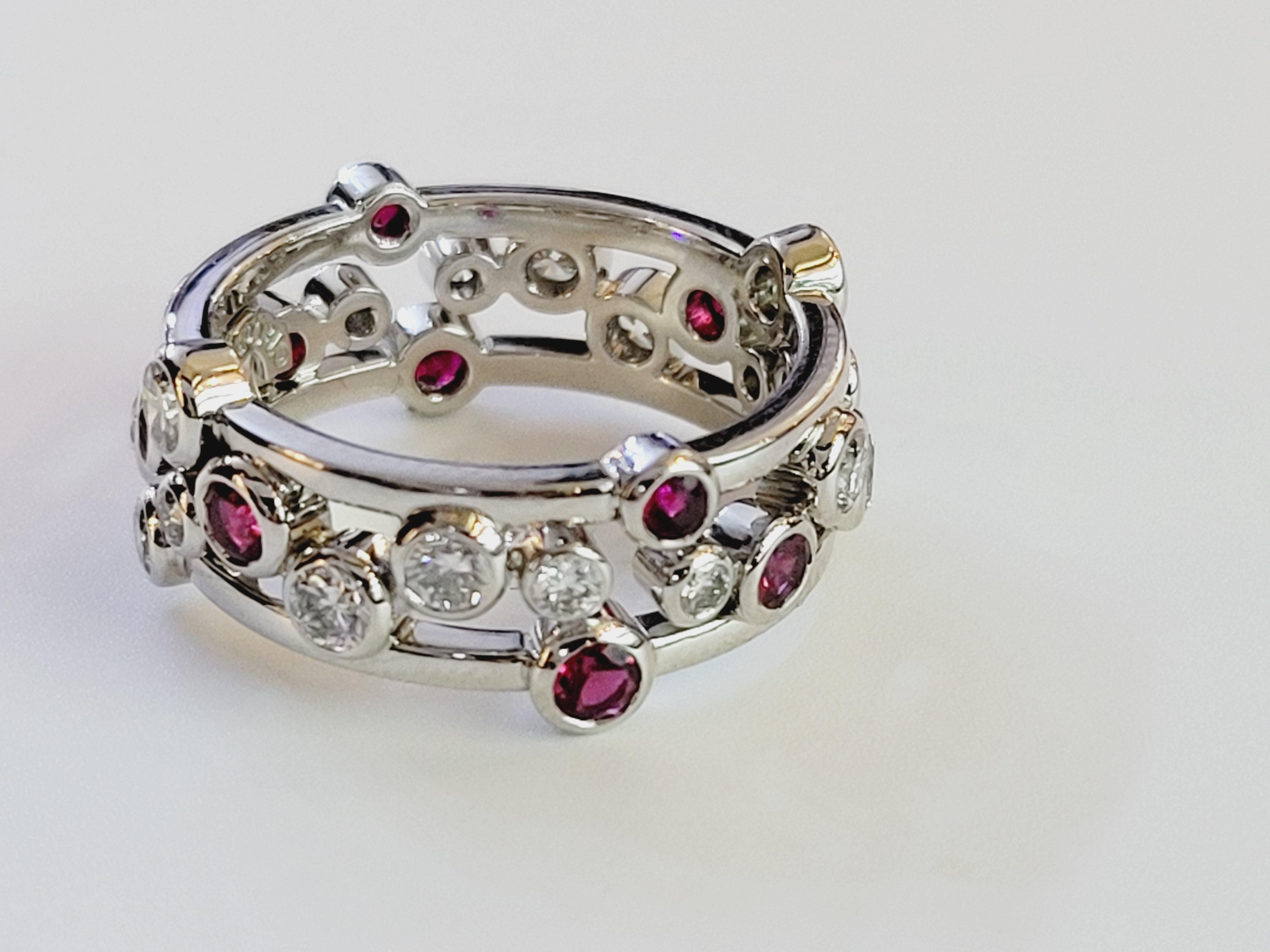 ruby and diamond bubble ring