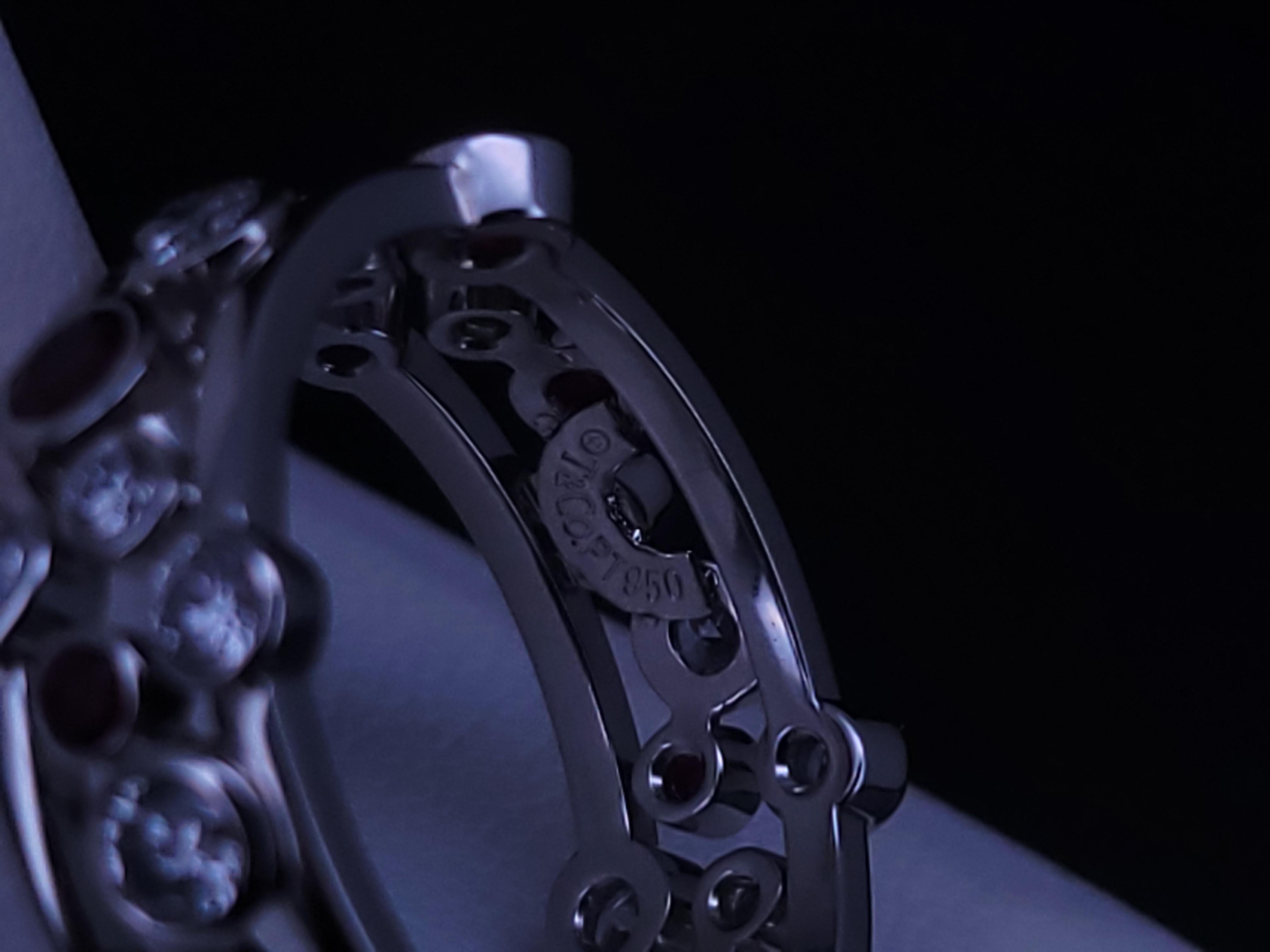 TIFFANY & CO. Bague à bulles en platine avec diamant et rubis en vente 1