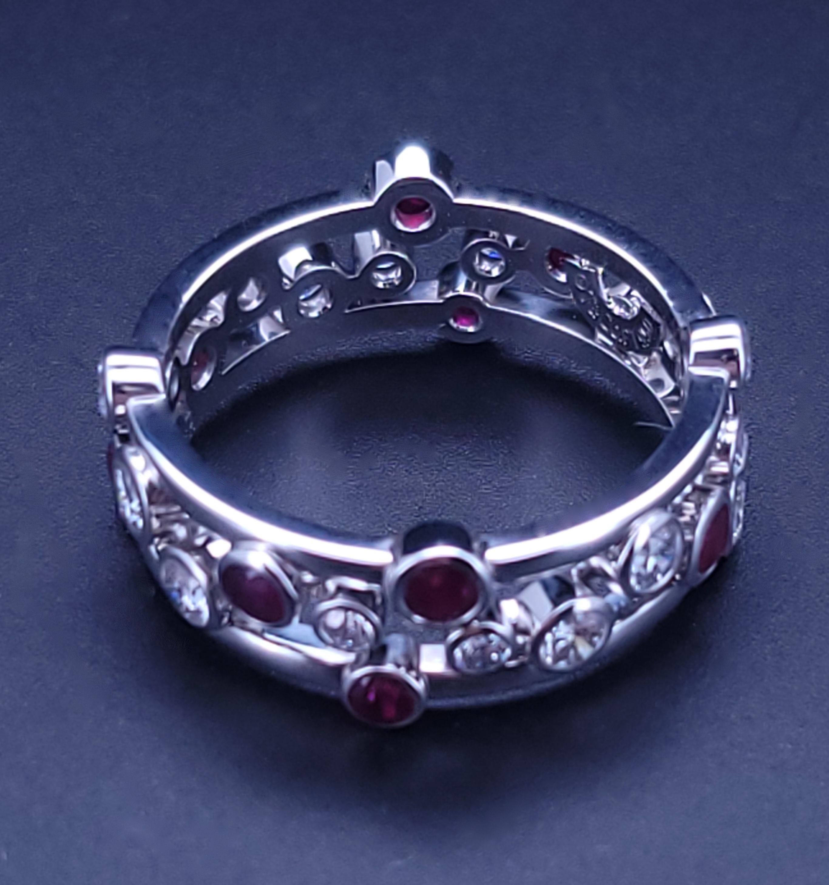 TIFFANY & CO. Bague à bulles en platine avec diamant et rubis en vente 3