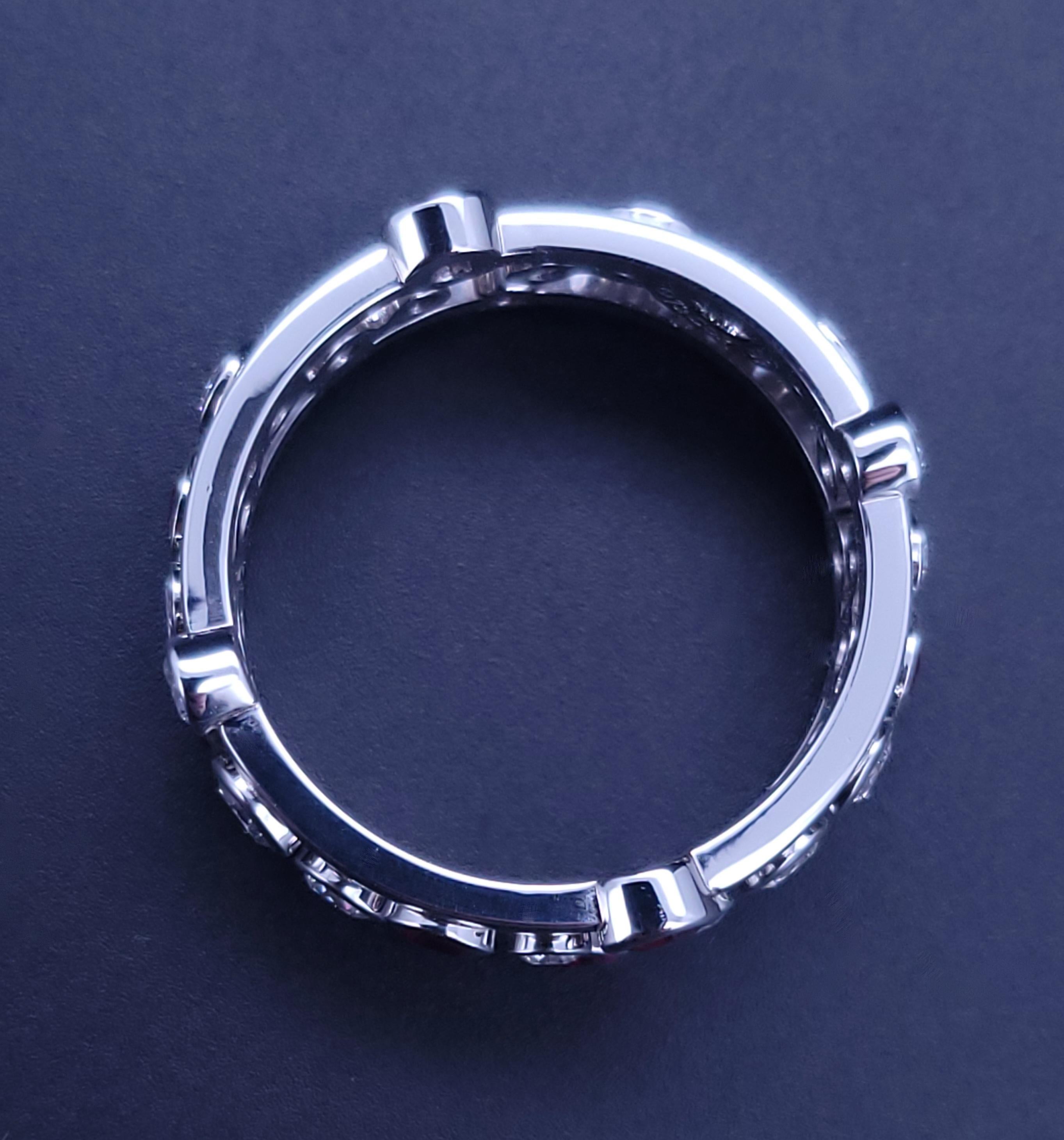 TIFFANY & CO. Bague à bulles en platine avec diamant et rubis en vente 4