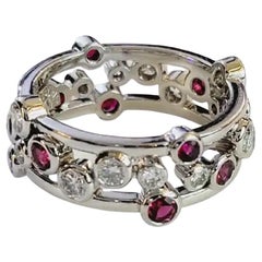 TIFFANY & CO. Rubin Diamant Platin Blasen Band Ring