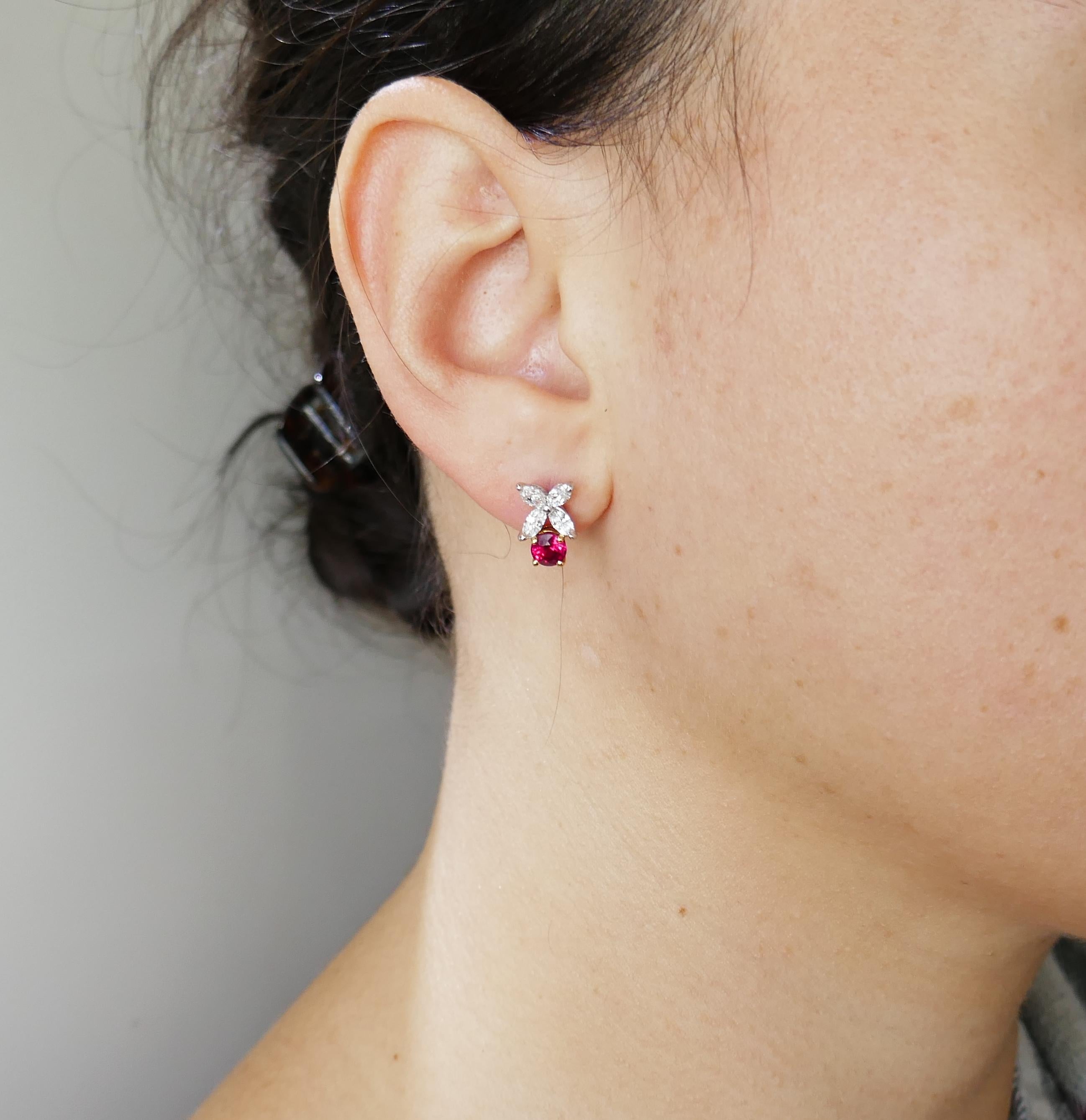 Ruby stud shop earrings tiffany