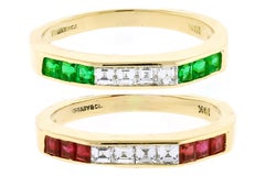 Tiffany & Co. Ruby, Emerald and Diamond Bands
