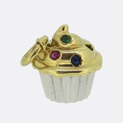 Tiffany & Co. Ruby Sapphire Emerald Cupcake Charm Pendant