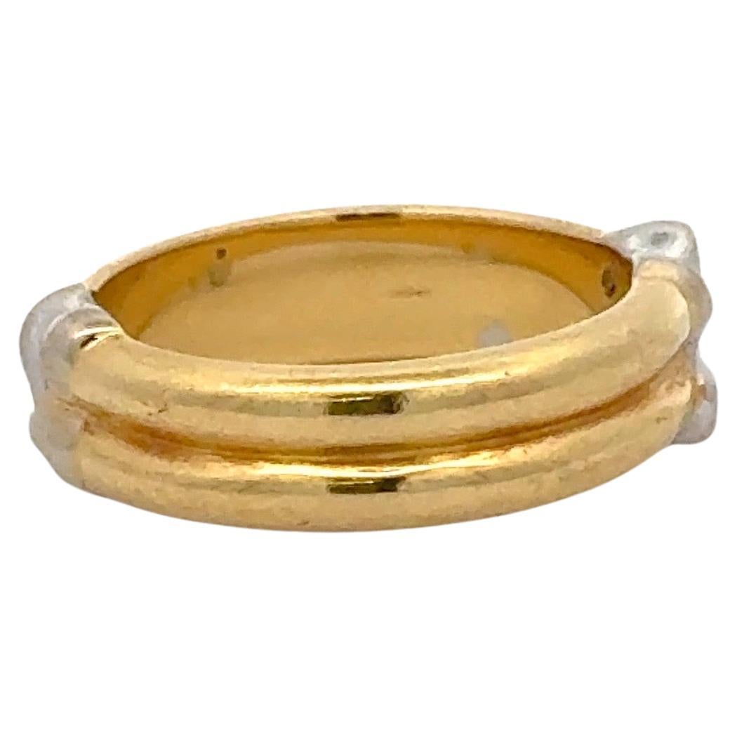 Tiffany & Co Anillo en forma de X con zafiro y rubí Oro amarillo de 18 quilates Hecho en Italia Corte redondo en venta
