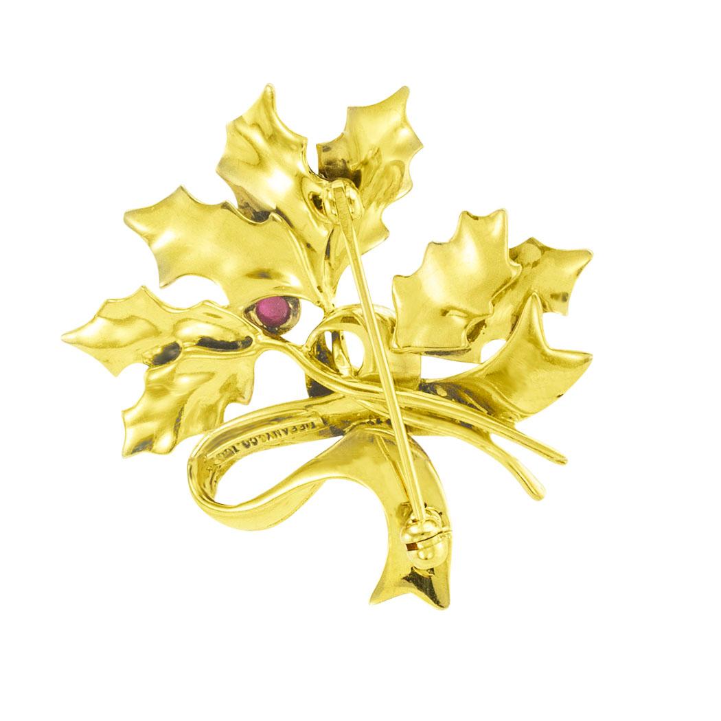 Holly-Brosche von Tiffany & Co, Rubin Gelbgold (Zeitgenössisch)
