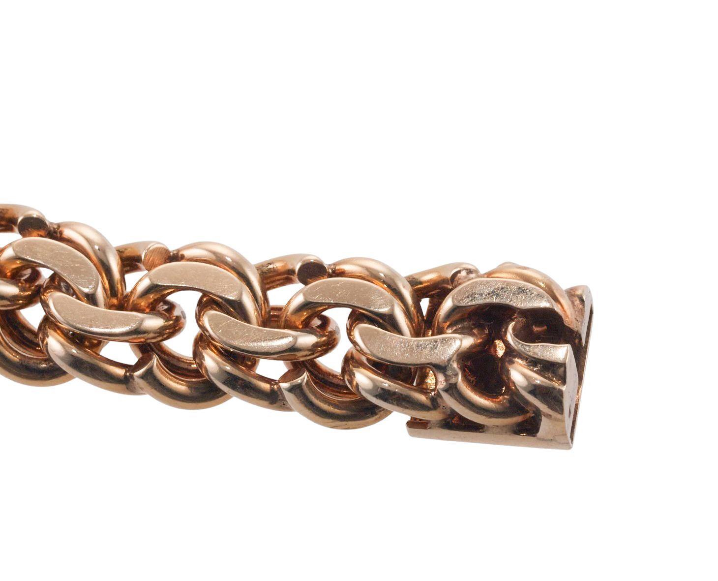 Women's or Men's Tiffany & Co Russian Bismark Link Gold Bracelet For Sale