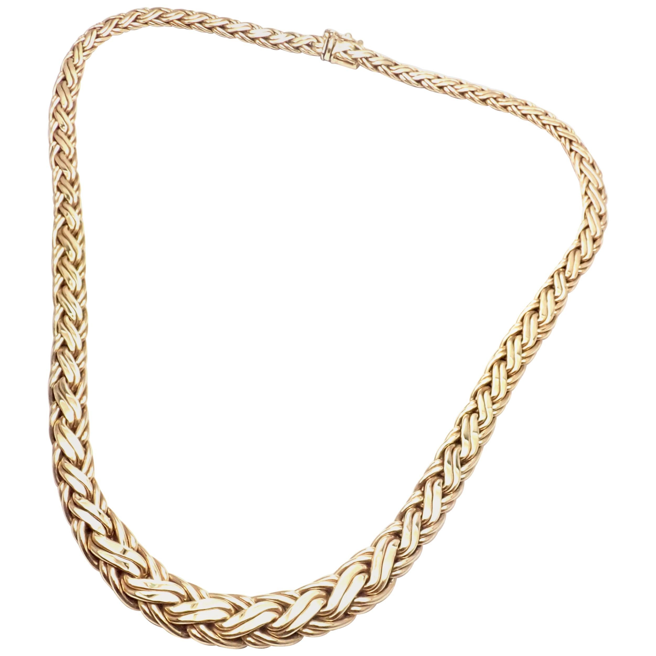 Tiffany & Co. Russian Weave Gradual Yellow Gold Link Necklace