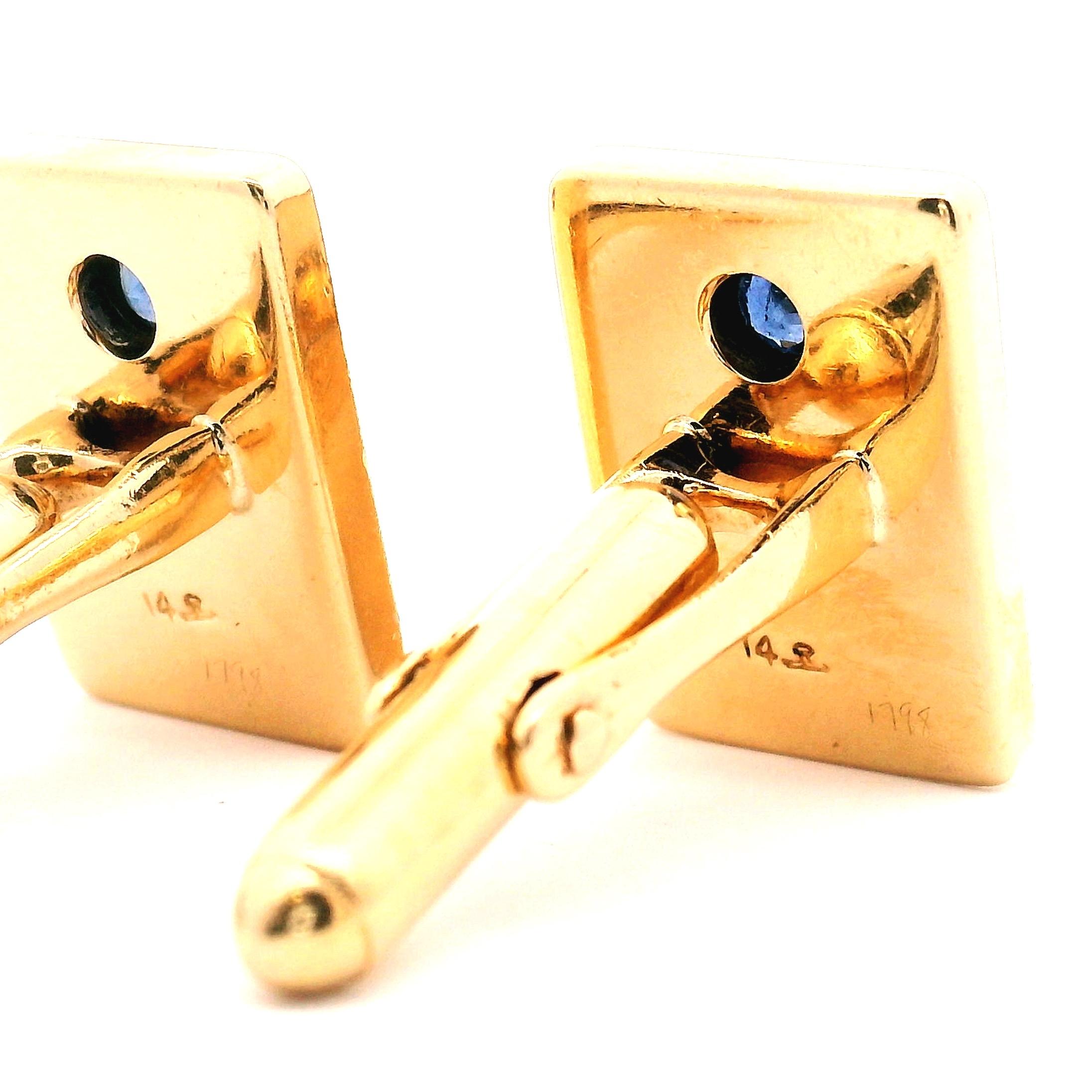 Tiffany & Co. Sapphire Cuff Links Star Burst Design For Sale 8