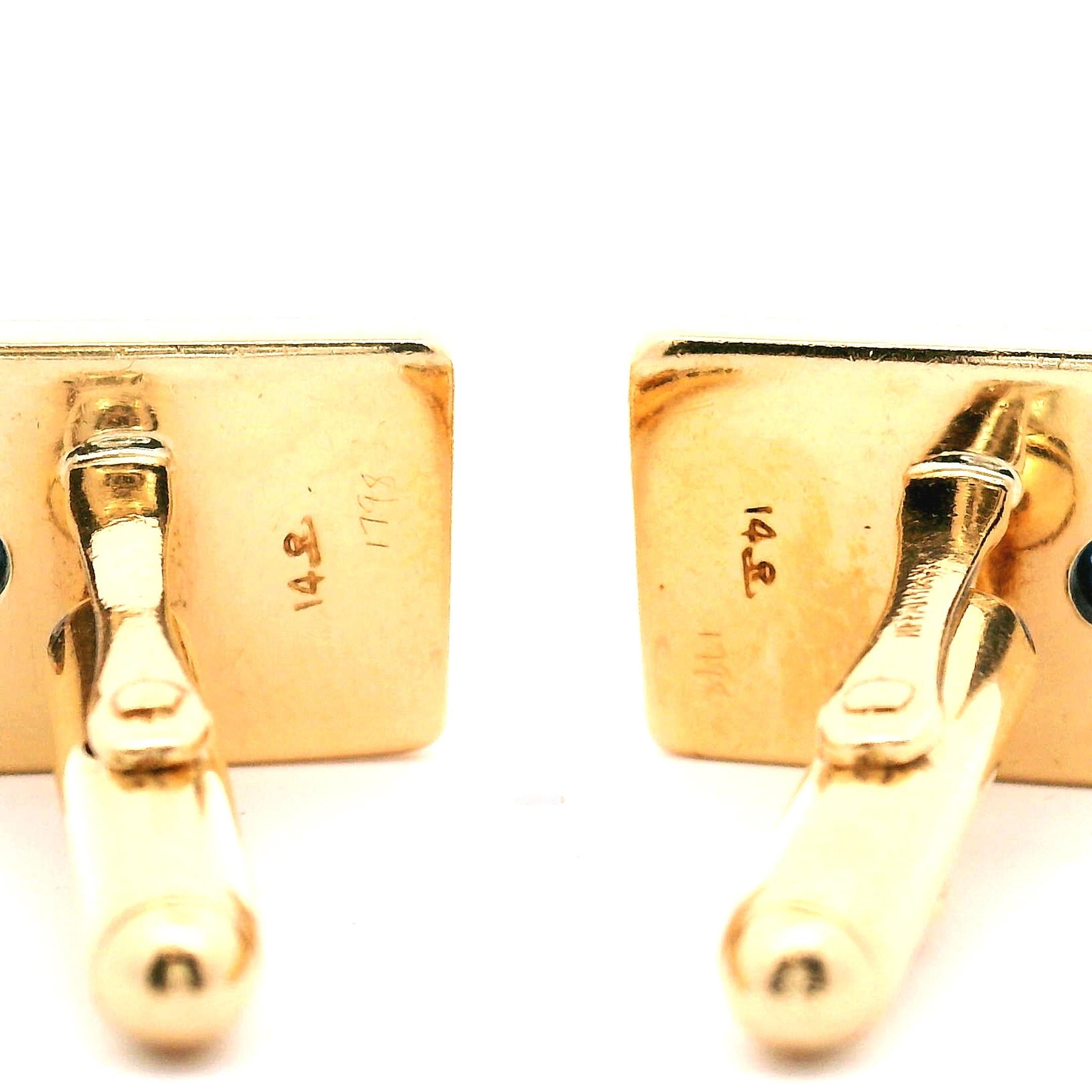 Women's or Men's Tiffany & Co. Sapphire Cuff Links Star Burst Design For Sale