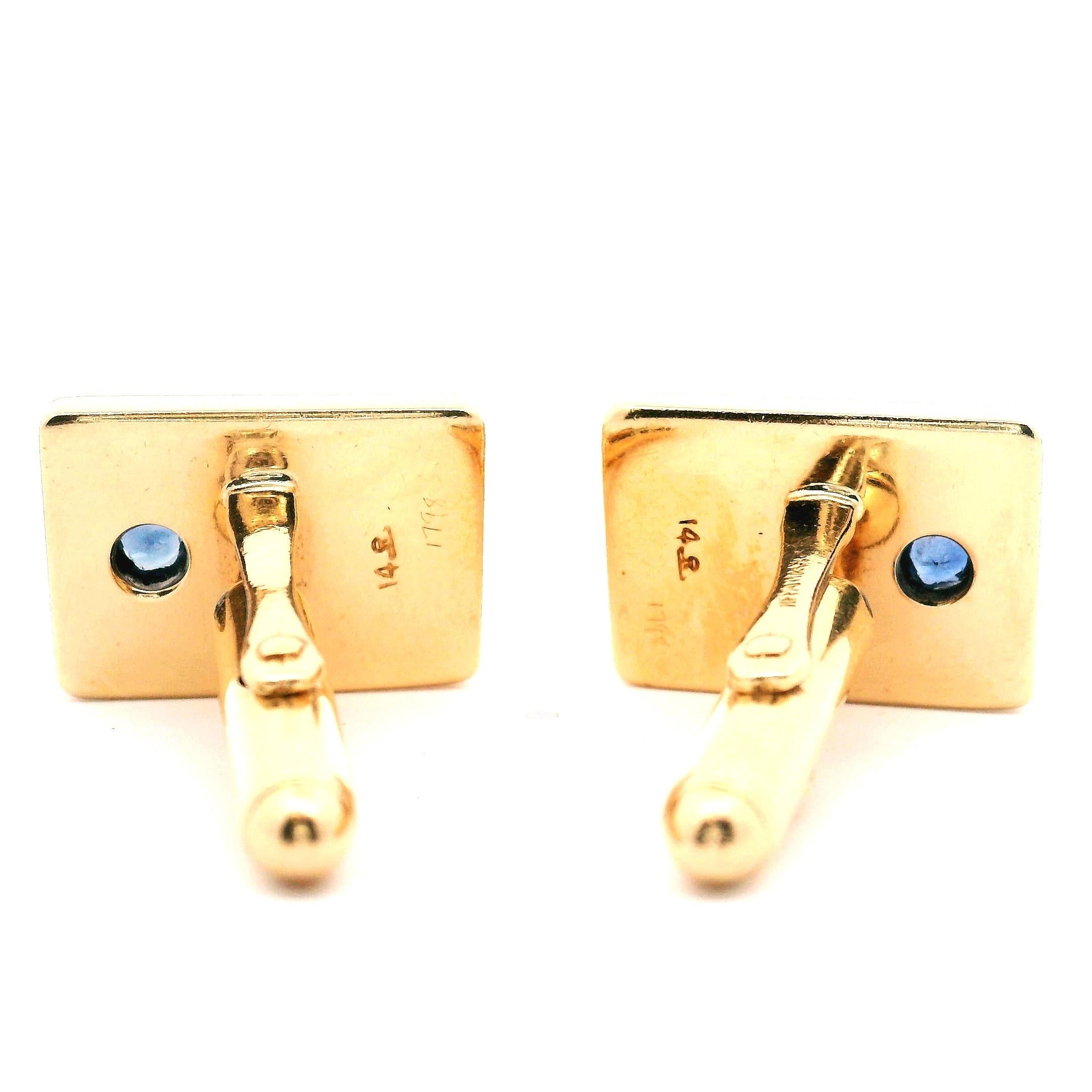 Tiffany & Co. Sapphire Cuff Links Star Burst Design For Sale 3