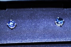 Tiffany & Co. Sapphire 2.23 Carat Medium Drk Pt 950 Soleste Earrings