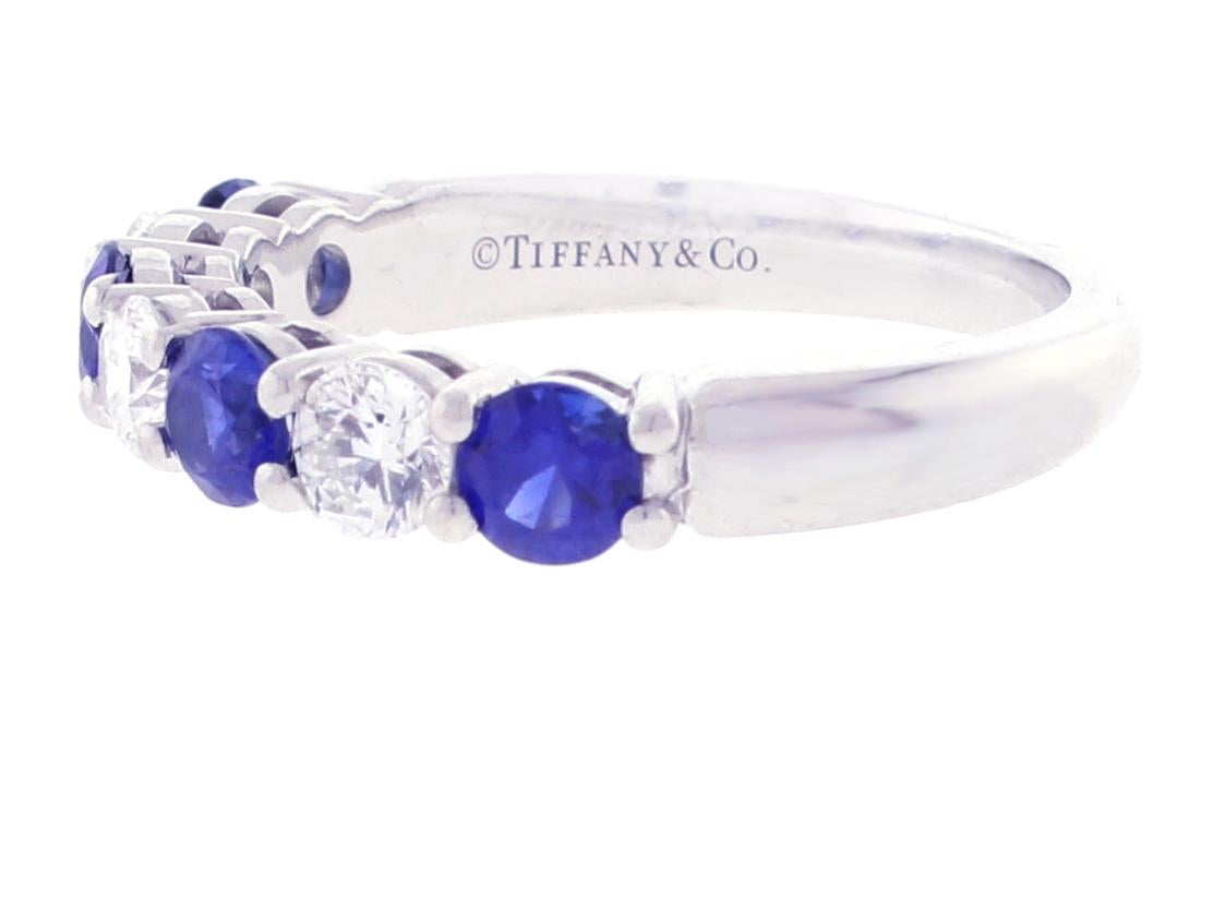 Women's or Men's Tiffany & Co. Sapphire and Diamond Band Ring