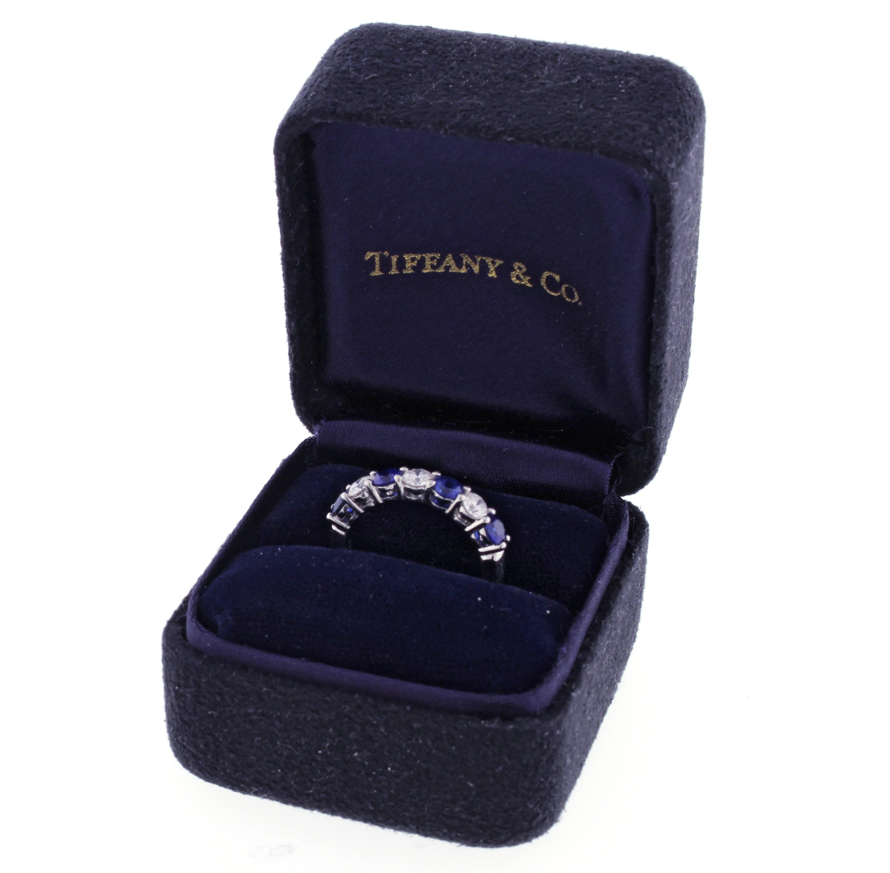 Tiffany & Co. Sapphire and Diamond Band Ring 1