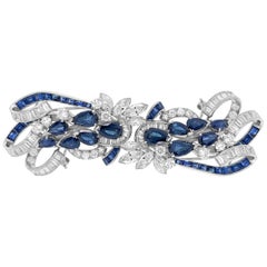 Tiffany & Co. Sapphire and Diamond Double-Clip Brooch