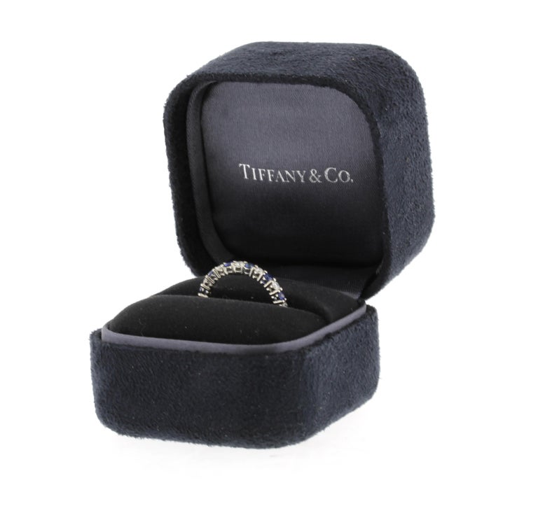 Tiffany & Co. Sapphire and Diamond Embrace Band Ring In Excellent Condition For Sale In Bethesda, MD